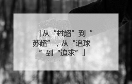 从“村超”到“苏超”，从“追球”到“追求”