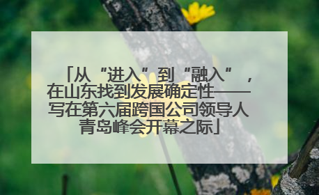 从“进入”到“融入”，在山东找到发展确定性——写在第六届跨国公司领导人青岛峰会开幕之际