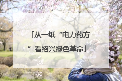 从一纸“电力药方”看绍兴绿色革命