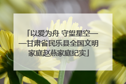 以爱为舟 守望星空——甘肃省民乐县全国文明家庭赵燕家庭纪实