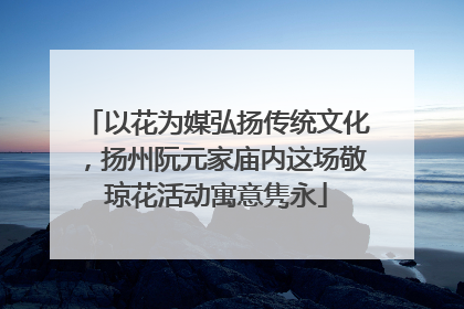 以花为媒弘扬传统文化，扬州阮元家庙内这场敬琼花活动寓意隽永