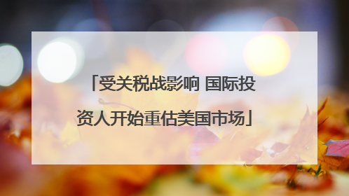 受关税战影响 国际投资人开始重估美国市场