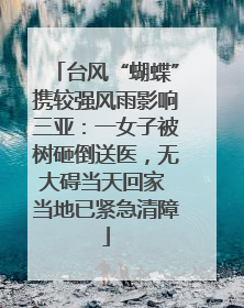 台风“蝴蝶”携较强风雨影响三亚：一女子被树砸倒送医，无大碍当天回家 当地已紧急清障