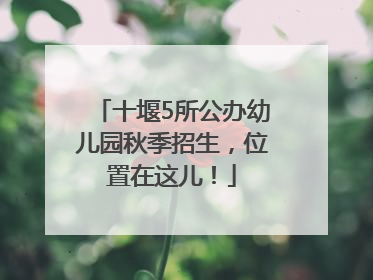 十堰5所公办幼儿园秋季招生，位置在这儿！