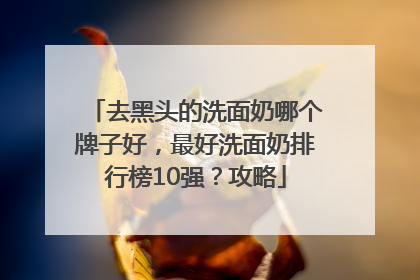 去黑头的洗面奶哪个牌子好，最好洗面奶排行榜10强？攻略