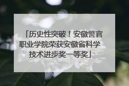历史性突破！安徽警官职业学院荣获安徽省科学技术进步奖一等奖