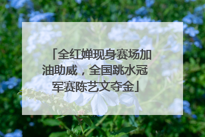 全红婵现身赛场加油助威，全国跳水冠军赛陈艺文夺金
