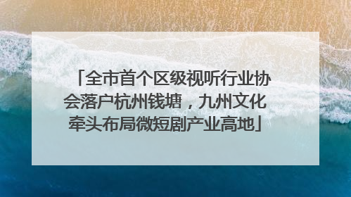 全市首个区级视听行业协会落户杭州钱塘，九州文化牵头布局微短剧产业高地