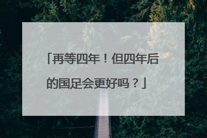 再等四年！但四年后的国足会更好吗？