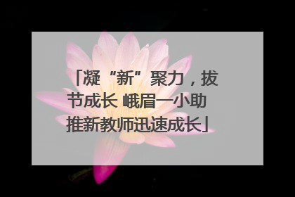 凝“新”聚力，拔节成长 峨眉一小助推新教师迅速成长