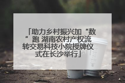 助力乡村振兴加“数”跑 湖南农村产权流转交易科技小院授牌仪式在长沙举行