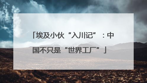 埃及小伙“入川记”：中国不只是“世界工厂”