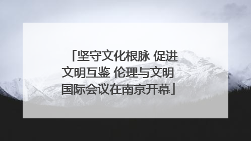 坚守文化根脉 促进文明互鉴 伦理与文明国际会议在南京开幕