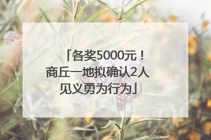 各奖5000元！商丘一地拟确认2人见义勇为行为