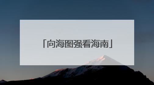 向海图强看海南