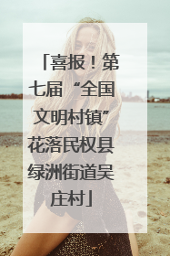 喜报！第七届“全国文明村镇”花落民权县绿洲街道吴庄村