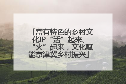 富有特色的乡村文化IP“活”起来、“火”起来，文化赋能京津冀乡村振兴
