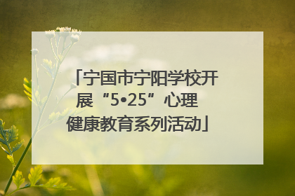 宁国市宁阳学校开展“5•25”心理健康教育系列活动