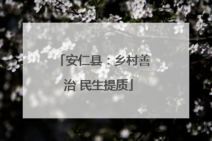 安仁县：乡村善治 民生提质