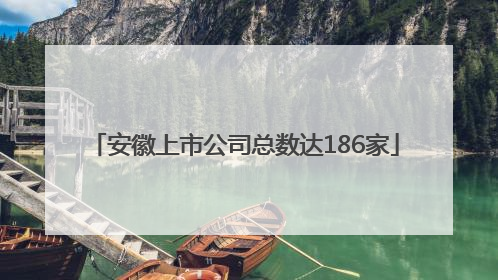 安徽上市公司总数达186家