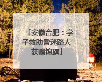 安徽合肥：学子救助昏迷路人获赠锦旗