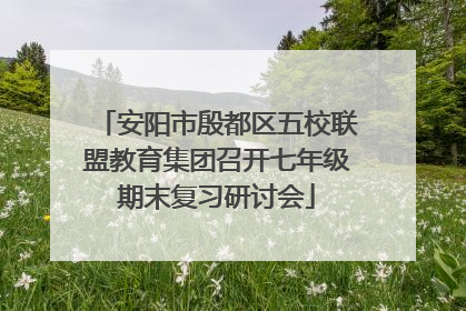 安阳市殷都区五校联盟教育集团召开七年级期末复习研讨会