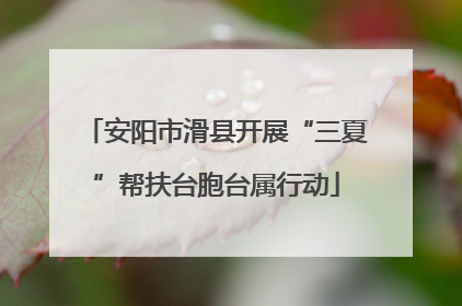 安阳市滑县开展“三夏”帮扶台胞台属行动