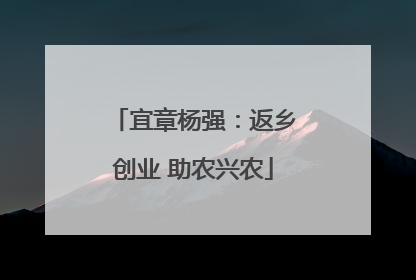 宜章杨强：返乡创业 助农兴农