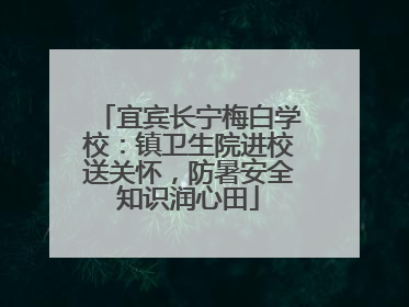 宜宾长宁梅白学校：镇卫生院进校送关怀，防暑安全知识润心田