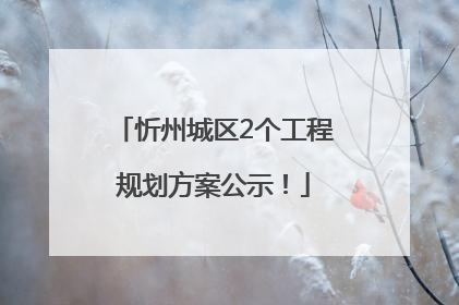 忻州城区2个工程规划方案公示！
