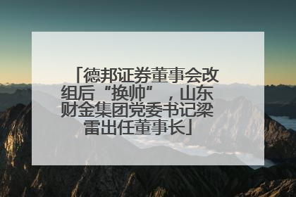 德邦证券董事会改组后“换帅”，山东财金集团党委书记梁雷出任董事长