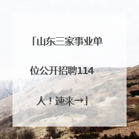 山东三家事业单位公开招聘114人！速来→