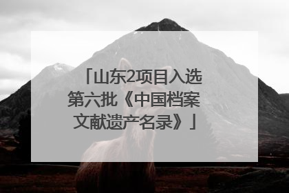 山东2项目入选第六批《中国档案文献遗产名录》