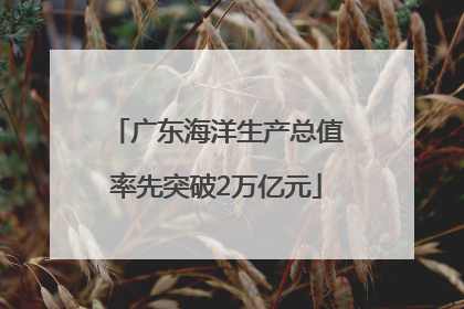 广东海洋生产总值率先突破2万亿元