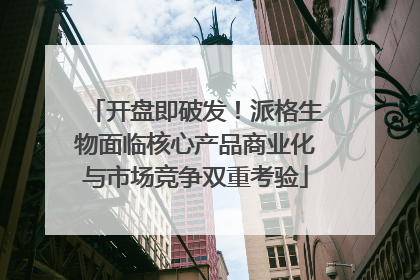 开盘即破发！派格生物面临核心产品商业化与市场竞争双重考验