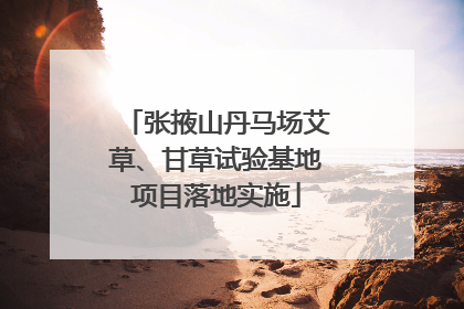 张掖山丹马场艾草、甘草试验基地项目落地实施