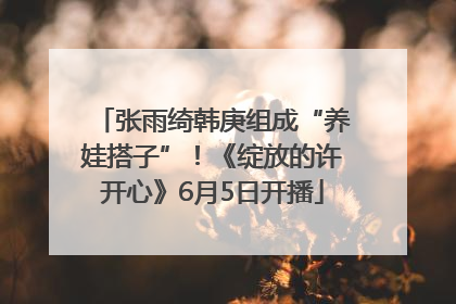 张雨绮韩庚组成“养娃搭子”！《绽放的许开心》6月5日开播