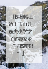 探秘博士馆！玉山县逸夫小学学子解锁家乡“学霸密码”