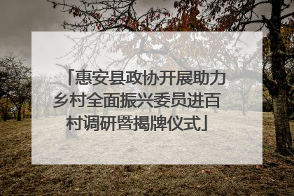 惠安县政协开展助力乡村全面振兴委员进百村调研暨揭牌仪式
