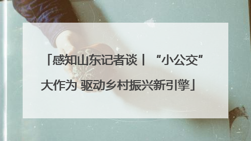 感知山东记者谈丨“小公交”大作为 驱动乡村振兴新引擎