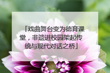 戏曲舞台变为德育课堂，非遗进校园架起传统与现代对话之桥
