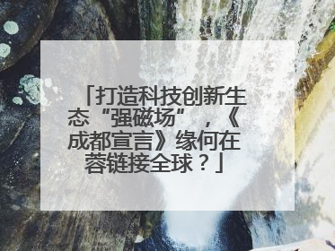 打造科技创新生态“强磁场”，《成都宣言》缘何在蓉链接全球？