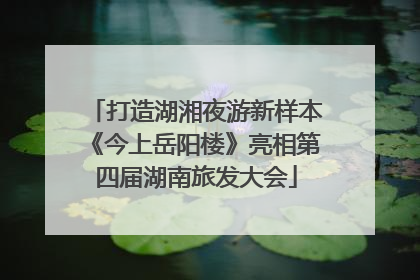 打造湖湘夜游新样本《今上岳阳楼》亮相第四届湖南旅发大会