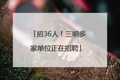 招36人！三明多家单位正在招聘