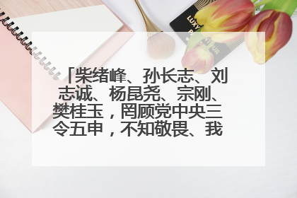 柴绪峰、孙长志、刘志诚、杨昆尧、宗刚、樊桂玉，罔顾党中央三令五申，不知敬畏、我行我素、肆意妄为！