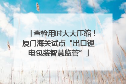 查检用时大大压缩！厦门海关试点“出口锂电包装智慧监管”