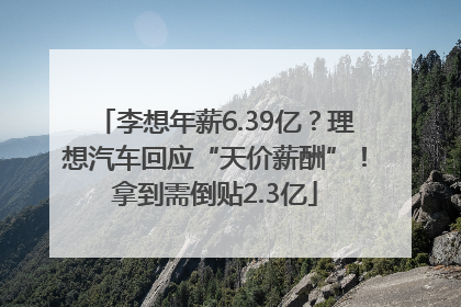 李想年薪6.39亿？理想汽车回应“天价薪酬”！拿到需倒贴2.3亿