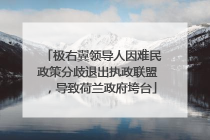 极右翼领导人因难民政策分歧退出执政联盟，导致荷兰政府垮台