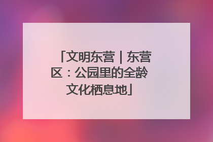 文明东营｜东营区：公园里的全龄文化栖息地