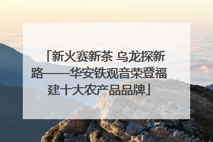 新火赛新茶 乌龙探新路——华安铁观音荣登福建十大农产品品牌